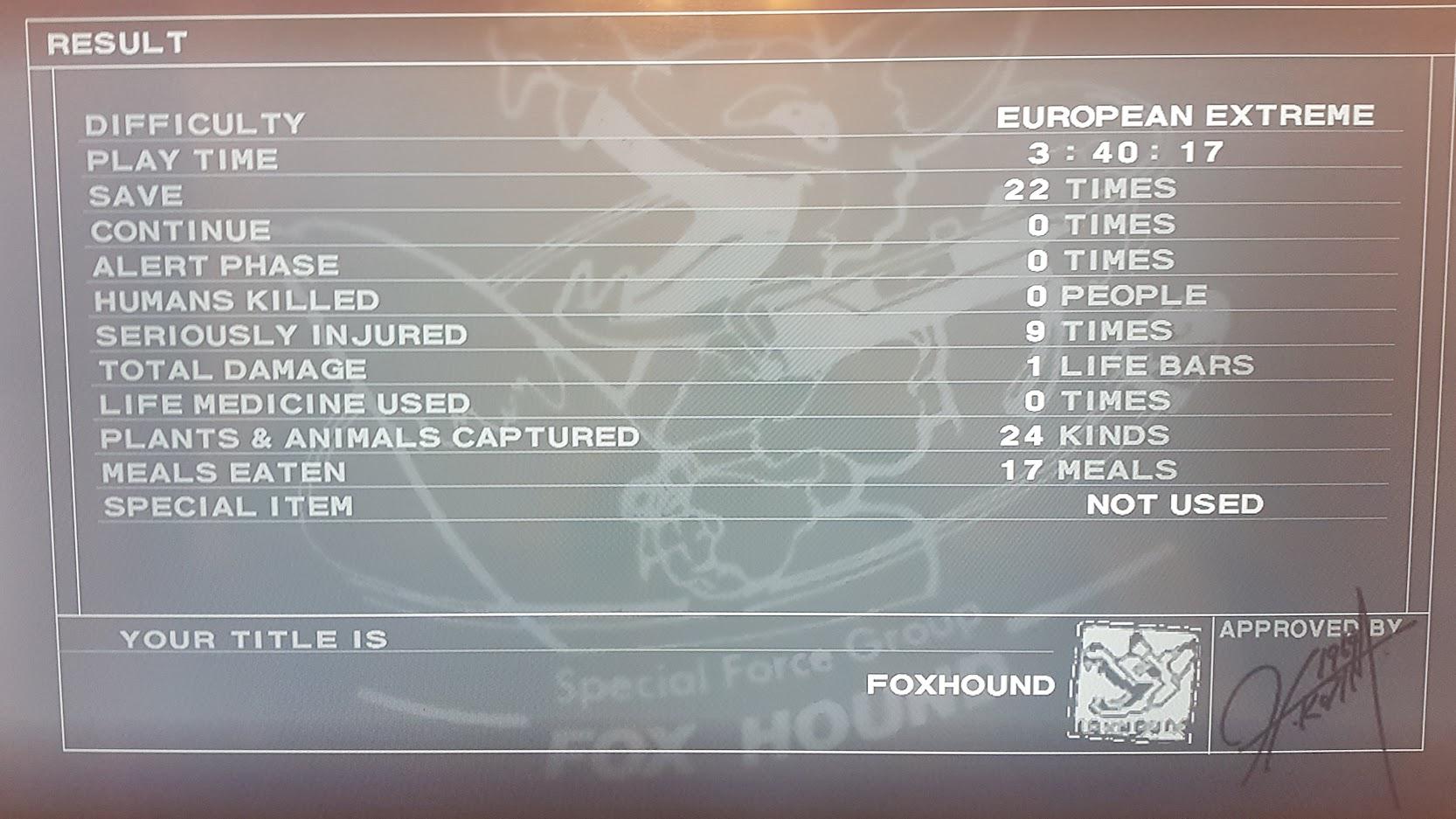 Fox hound MGS3