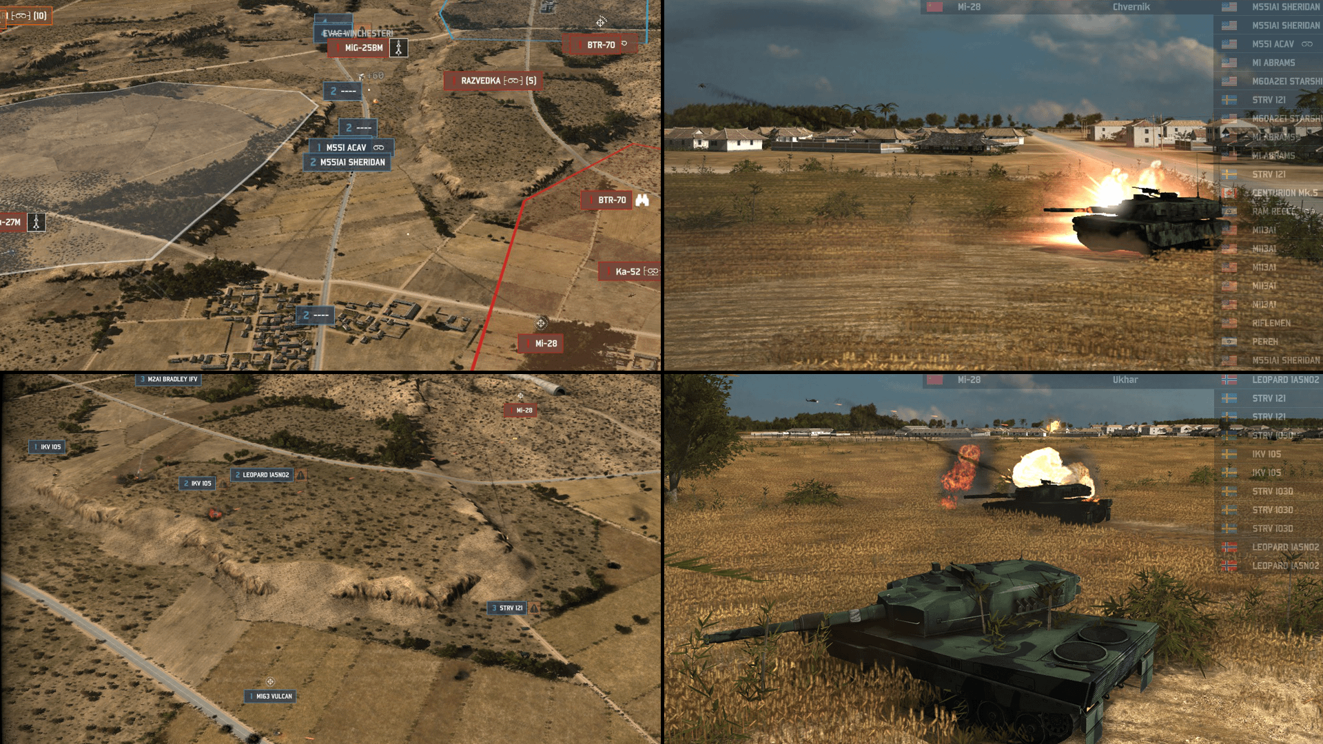 Clutch gameplay by Mi-28, hard counter against an armoured rush
