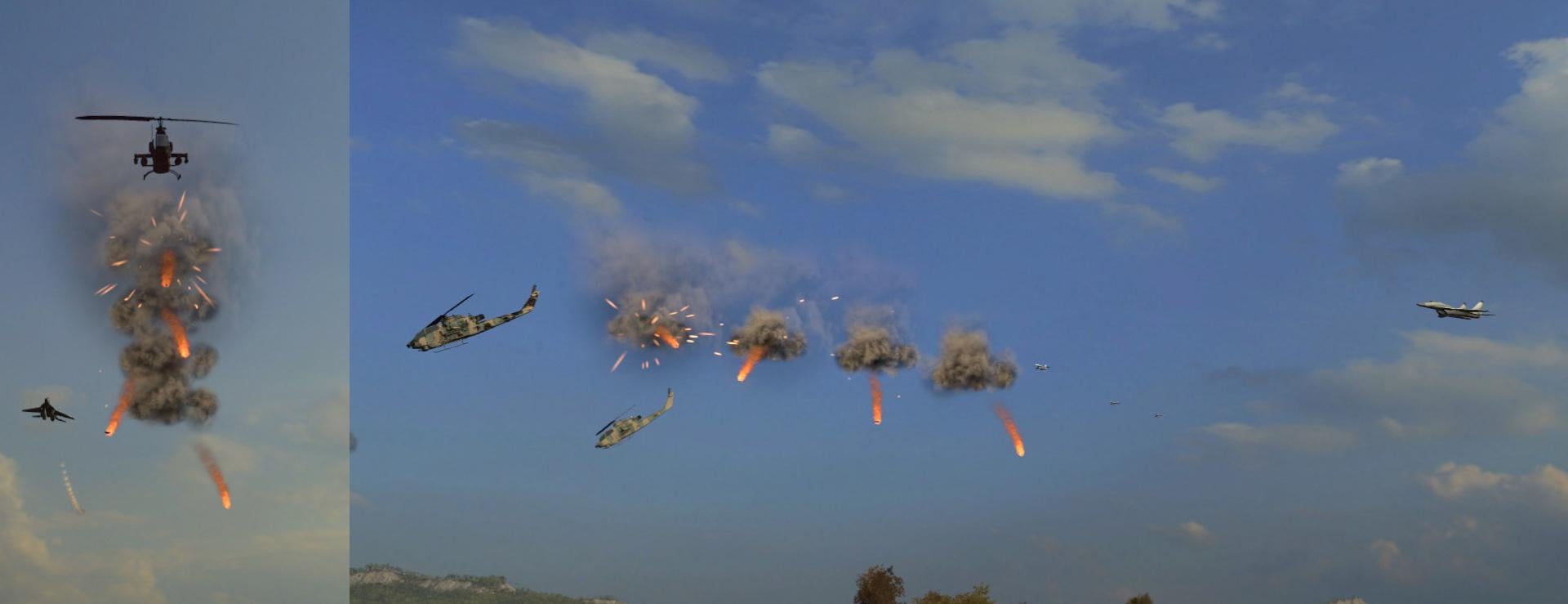 GSh-301 vs helicopter