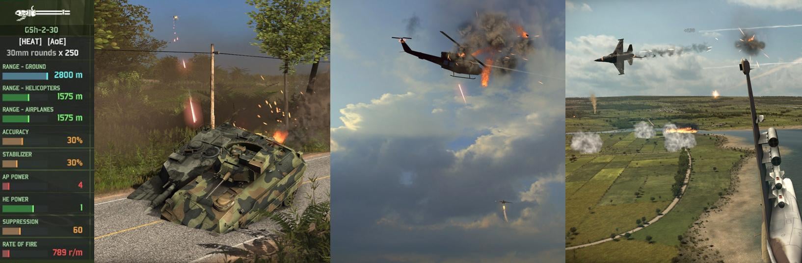 GSh-2-30 can target ground, helicopters and airplanes.